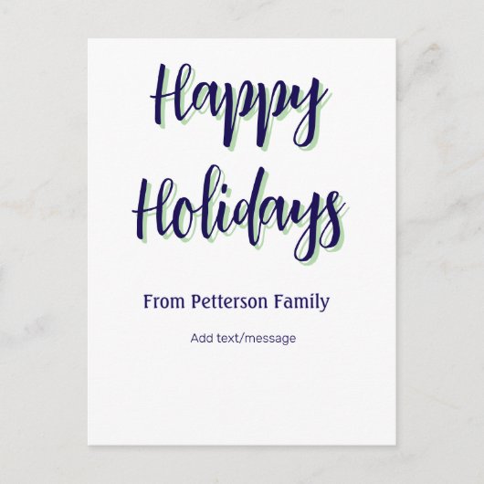 Prettige feestdagen Blauw groen Kerstmis stijlvol  Briefkaart (Voorkant)