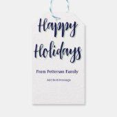 Prettige feestdagen Blauw groen Kerstmis stijlvol  Cadeaulabel (Achterkant)