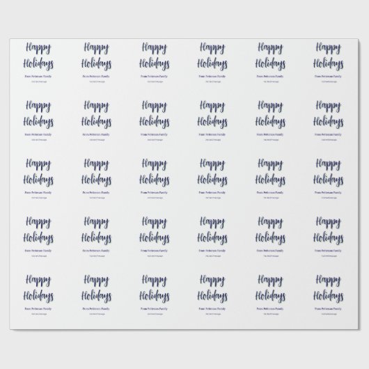 Prettige feestdagen Blauw groen Kerstmis stijlvol Cadeaupapier (Vlak)