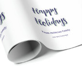 Prettige feestdagen Blauw groen Kerstmis stijlvol Cadeaupapier (Rol Hoek)