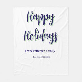 Prettige feestdagen Blauw groen Kerstmis stijlvol  Fleece Deken