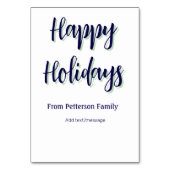 Prettige feestdagen Blauw groen Kerstmis stijlvol  Kaart (Achterkant)