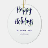 Prettige feestdagen Blauw groen Kerstmis stijlvol  Keramisch Ornament (Links)