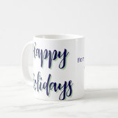 Prettige feestdagen Blauw groen Kerstmis stijlvol Koffiemok (Voorkant links)