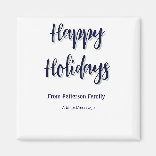 Prettige feestdagen Blauw groen Kerstmis stijlvol  Magneet (Voorkant)