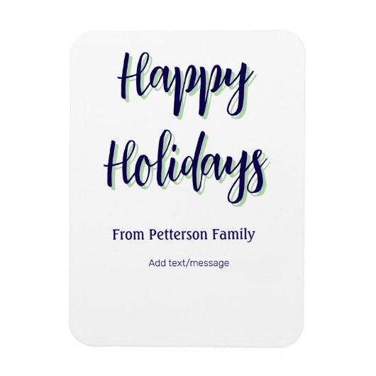 Prettige feestdagen Blauw groen Kerstmis stijlvol Magneet (Verticaal)