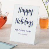 Prettige feestdagen Blauw groen Kerstmis stijlvol  Reclamebord Met Voetstuk (Insitu)