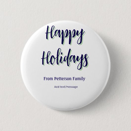 Prettige feestdagen Blauw groen Kerstmis stijlvol  Ronde Button 5,7 Cm (Voorkant)