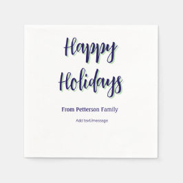 Prettige feestdagen Blauw groen Kerstmis stijlvol  Servet