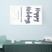 Prettige feestdagen Blauw groen Kerstmis stijlvol Spandoek (Beurs)