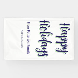 Prettige feestdagen Blauw groen Kerstmis stijlvol  Spandoek