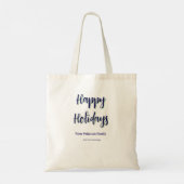 Prettige feestdagen Blauw groen Kerstmis stijlvol  Tote Bag (Achterkant)