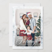 Prettige Feestdagen Blauw Kerstmis Feestdagenkaart (Voorkant)