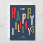 Prettige feestdagen Blauw Kleurrijk Feest Feestdagenkaart (Voorkant)