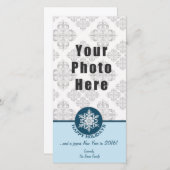 Prettige feestdagen Blauw Papier Sneeuwvlok 4x8 Feestdagenkaart (Voorkant / Achterkant)