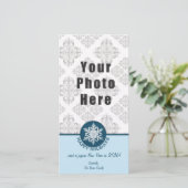 Prettige feestdagen Blauw Papier Sneeuwvlok 4x8 Feestdagenkaart (Staand voorkant)