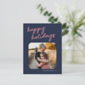 Prettige feestdagen Blauw Roze 1-Foto (Staand voorkant)