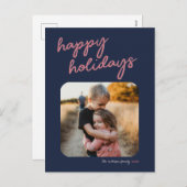 Prettige feestdagen Blauw Roze 1-Foto (Voorkant / Achterkant)