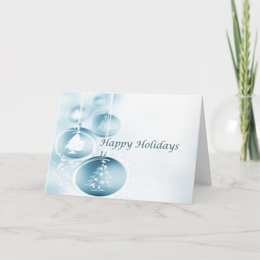 Prettige feestdagen Blauwe ballen - (Voorkant)