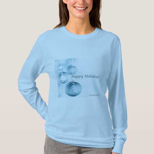 Prettige feestdagen Blauwe ballen - T-shirt (Voorkant)