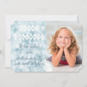 Prettige feestdagen Blauwe Bokeh Fotosjabloon Kers Feestdagenkaart (Voorkant)