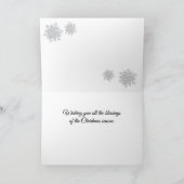 Prettige Feestdagen Blauwe Bomen Elegante Kerstmis Kaart (Binnen)