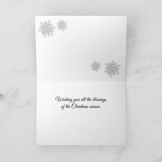 Prettige Feestdagen Blauwe Bomen Elegante Kerstmis Kaart (Binnen)