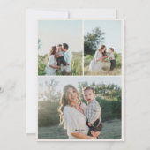 Prettige feestdagen Blauwe Bow Coquette 4-Foto Feestdagenkaart (Achterkant)