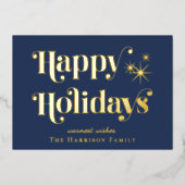 Prettige feestdagen Blauwe foto kerst (Voorkant)