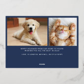 Prettige feestdagen Blauwe foto kerst (Achterkant)