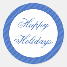 Prettige feestdagen Blauwe kerst envelop afdichtin Ronde Sticker