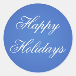 Prettige feestdagen Blauwe kerst envelop afdichtin Ronde Sticker