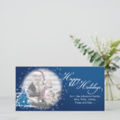 Prettige feestdagen Blauwe kerstboom Feestdagenkaart (Staand voorkant)