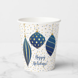 prettige feestdagen Blauwe kerstsieraden Papieren Bekers