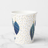 prettige feestdagen Blauwe kerstsieraden Papieren Bekers (Rechts)