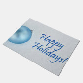 prettige feestdagen Blauwe kerstversiering Deurmat (Schuin)