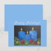 Prettige feestdagen Blauwe platte Kaart (Voorkant / Achterkant)