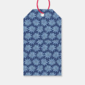 Prettige feestdagen Blauwe poinsettia minimaal tra Cadeaulabel (Achterkant)