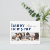 Prettige feestdagen Blauwe retrotypografie (Staand voorkant)