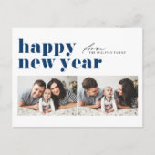 Prettige feestdagen Blauwe retrotypografie (Voorkant)