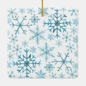 prettige feestdagen blauwe sneeuwvlok keramisch ornament (Achterkant)