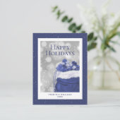 Prettige feestdagen Blauwe sterren Kerstcadeaus (Staand voorkant)