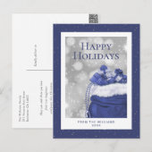 Prettige feestdagen Blauwe sterren Kerstcadeaus (Voorkant / Achterkant)