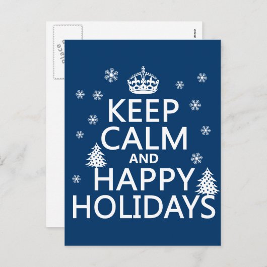 Prettige feestdagen Blijf kalm en (Voorkant / Achterkant)