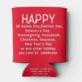 prettige feestdagen blikjeskoeler (Achterkant)