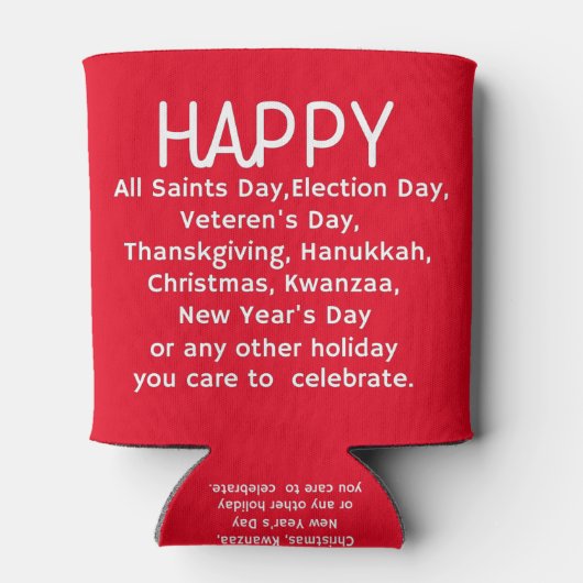 prettige feestdagen blikjeskoeler (Achterkant)