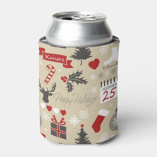 prettige feestdagen blikjeskoeler (Blikje Voorkant)