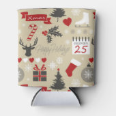 prettige feestdagen blikjeskoeler (Voorkant)