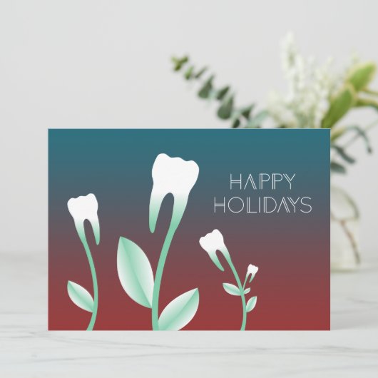 PRETTIGE FEESTDAGEN bloeiende tanden Kaart (Staand voorkant)