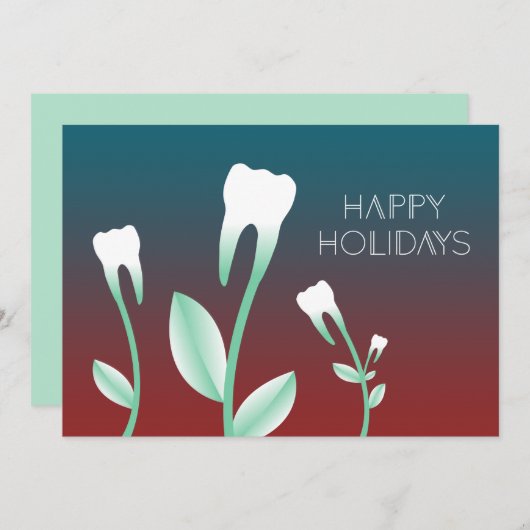 PRETTIGE FEESTDAGEN bloeiende tanden Kaart (Voorkant / Achterkant)